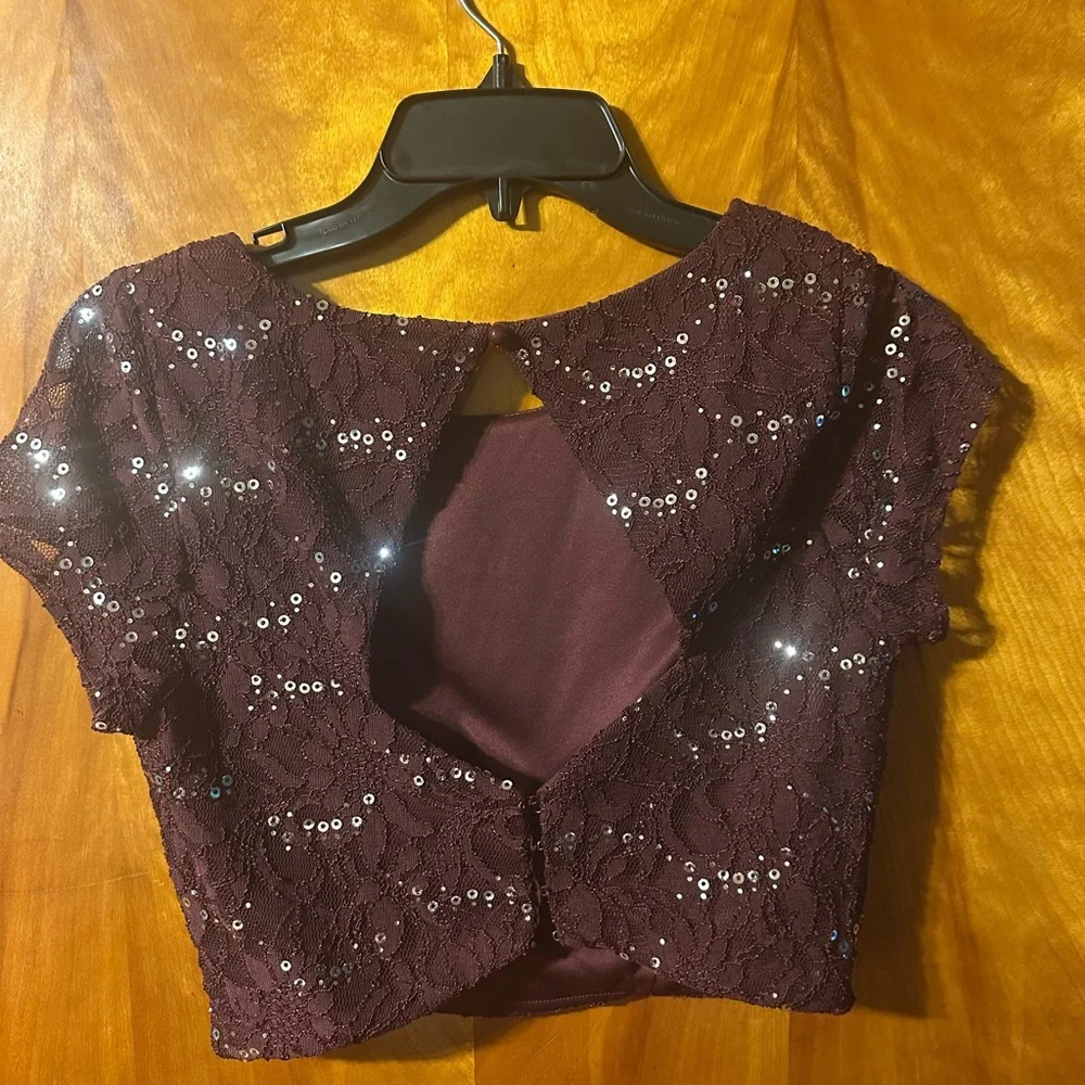 Speechless Brown A-Line Flutter Sleeve Dress